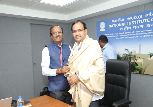 Shri Bhagwanth Khuba, Honourable Minister of State for Chemicals and Fertilizers and New & Renewable Energy visited NIWE on 22-08-2022